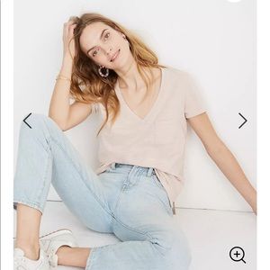 Madewell Whisper Cotton V Neck Pocket T